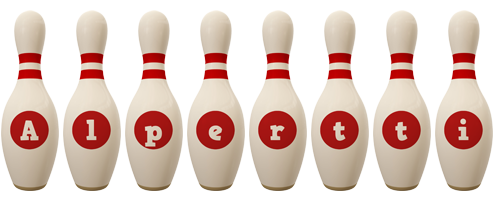 Alpertti bowling-pin logo