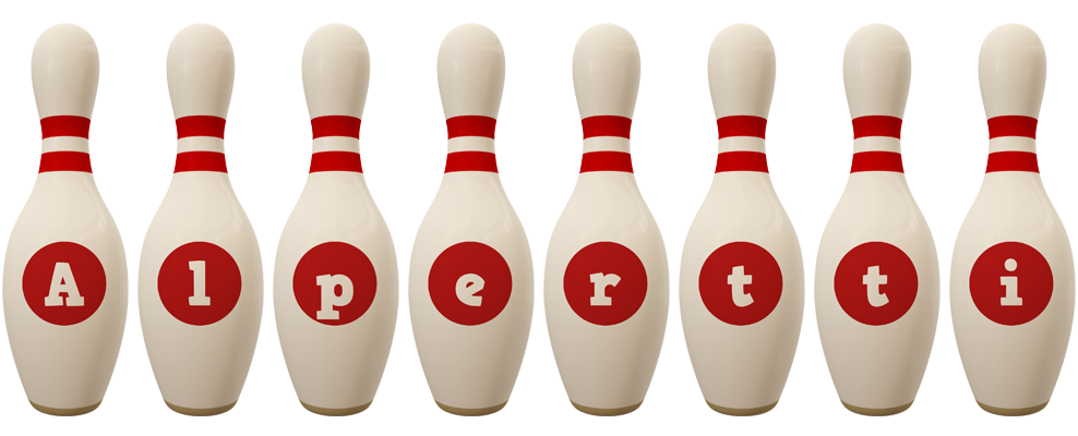 Alpertti bowling-pin logo