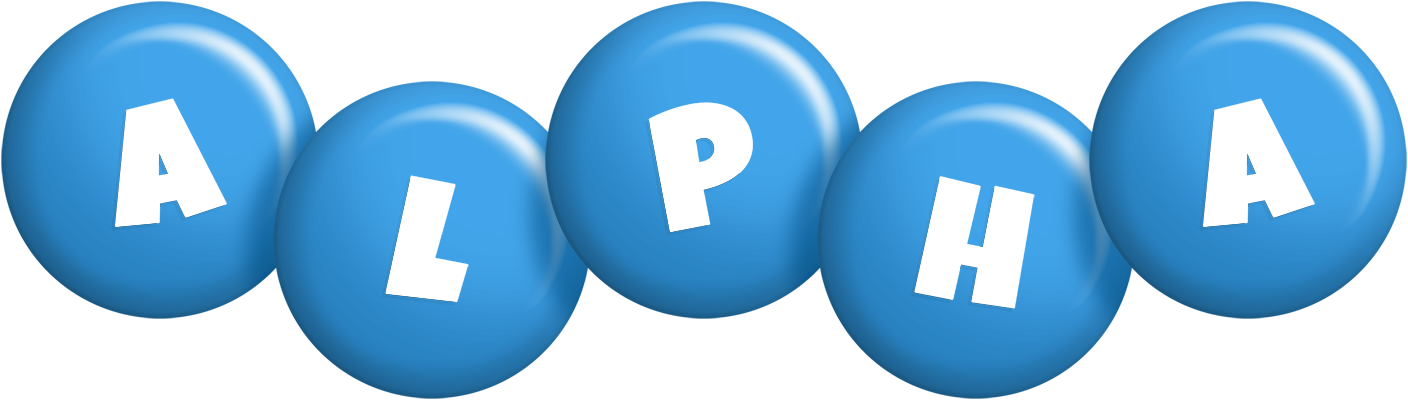 Alpha candy-blue logo
