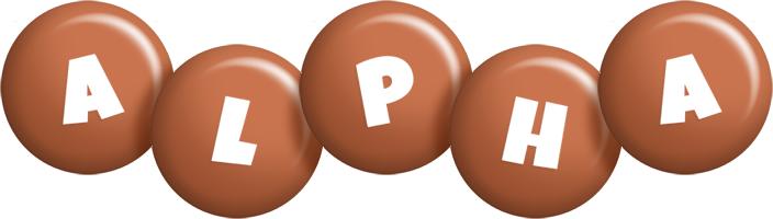 Alpha candy-brown logo