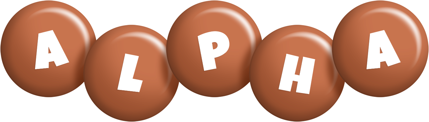 Alpha candy-brown logo