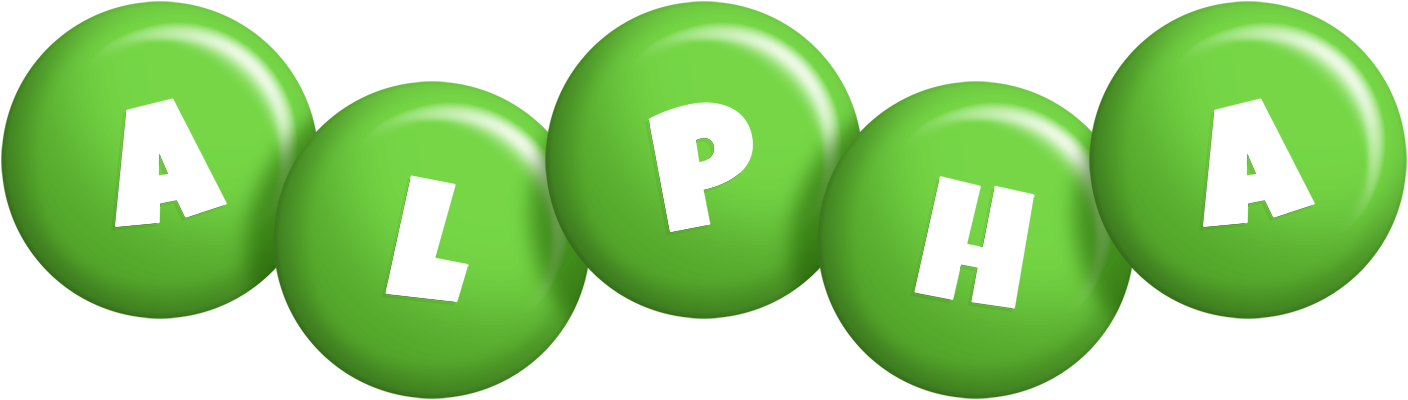 Alpha candy-green logo