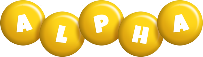 Alpha candy-yellow logo