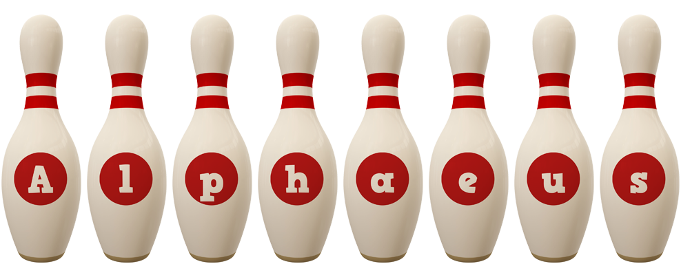 Alphaeus bowling-pin logo