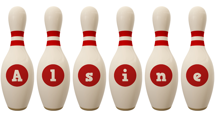 Alsine bowling-pin logo