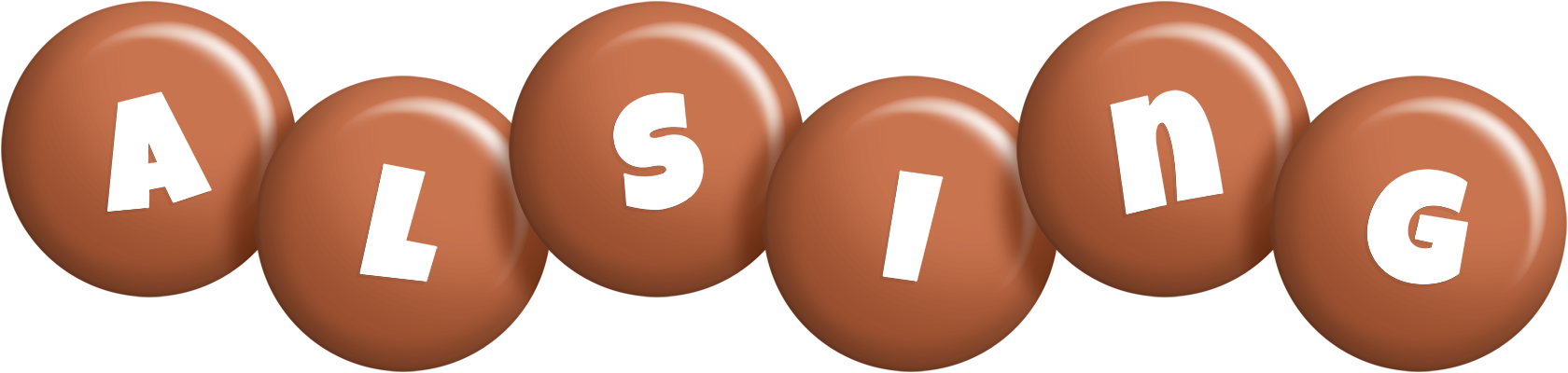 Alsing candy-brown logo