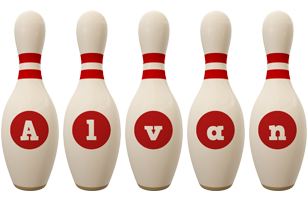 Alvan bowling-pin logo