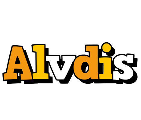 Alvdis cartoon logo