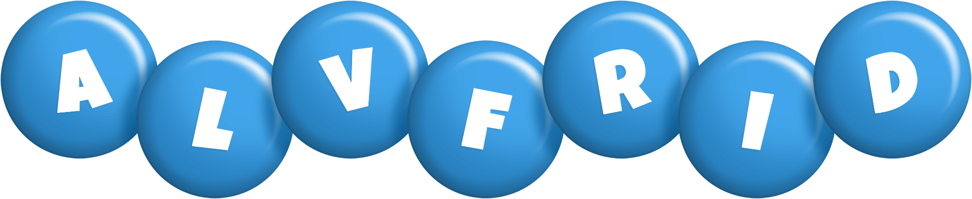 Alvfrid candy-blue logo
