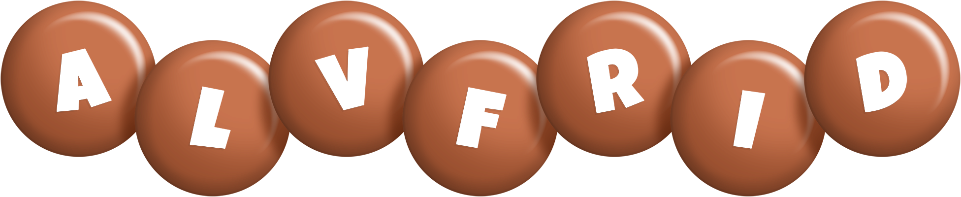 Alvfrid candy-brown logo