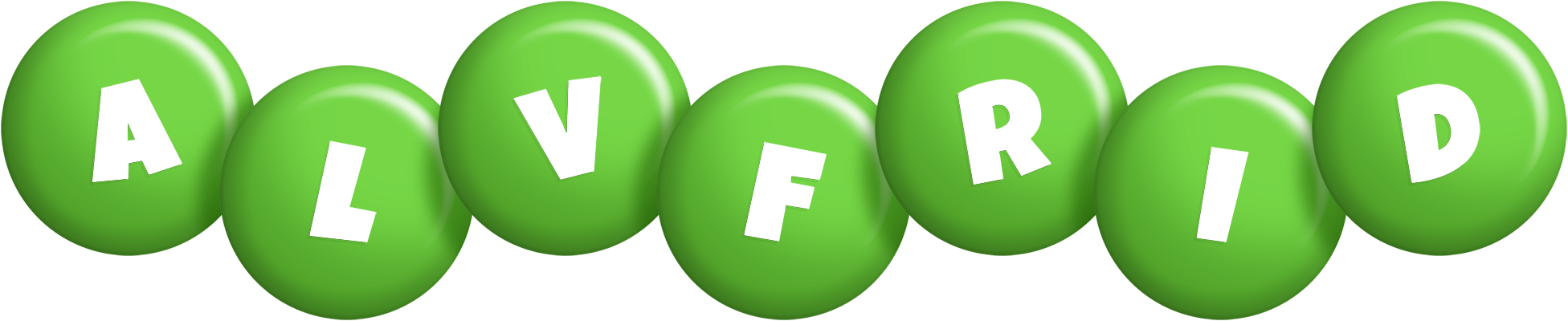 Alvfrid candy-green logo