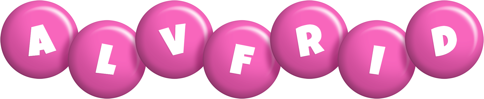 Alvfrid candy-pink logo