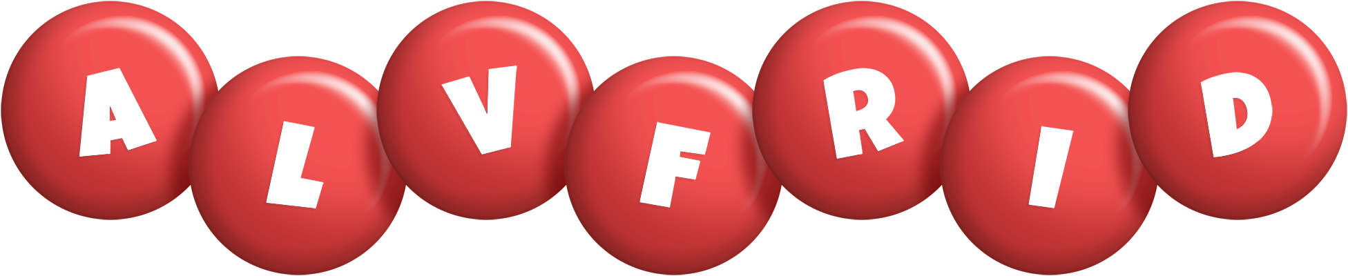 Alvfrid candy-red logo