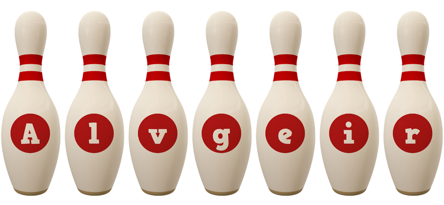 Alvgeir bowling-pin logo