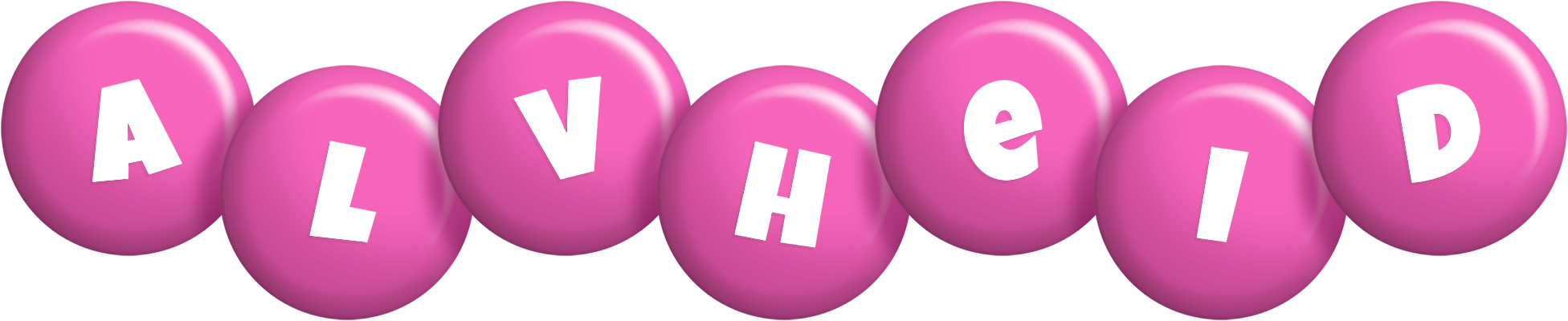 Alvheid candy-pink logo