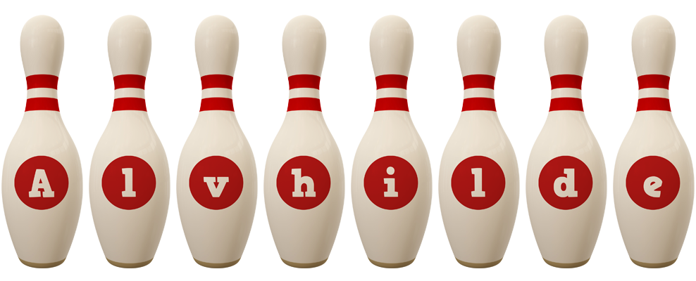 Alvhilde bowling-pin logo