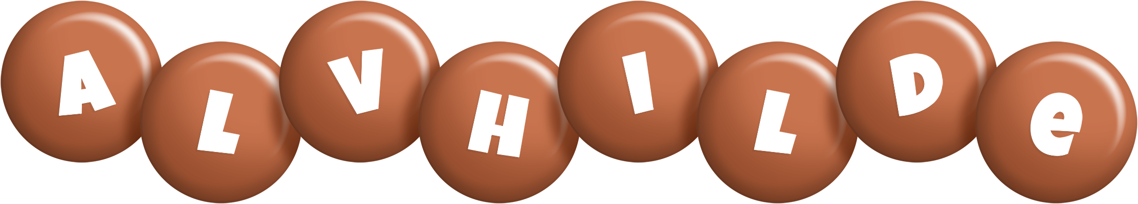 Alvhilde candy-brown logo