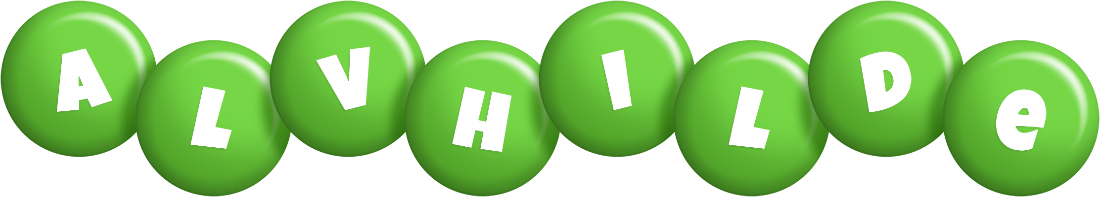 Alvhilde candy-green logo