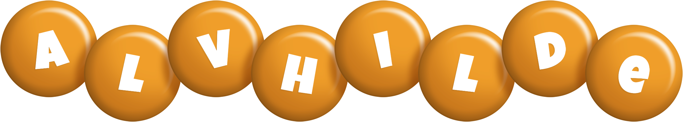 Alvhilde candy-orange logo