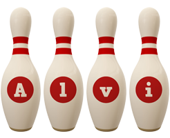 Alvi bowling-pin logo