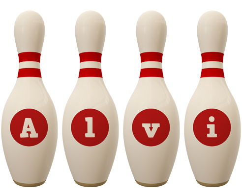 Alvi bowling-pin logo
