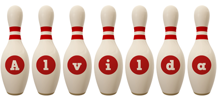 Alvilda bowling-pin logo
