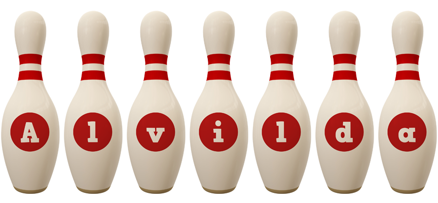 Alvilda bowling-pin logo