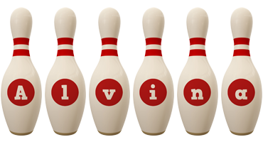 Alvina bowling-pin logo