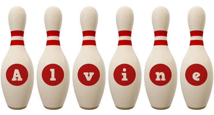 Alvine bowling-pin logo