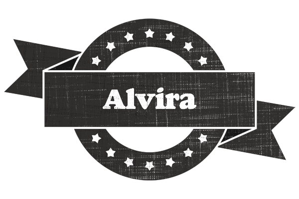 Alvira grunge logo