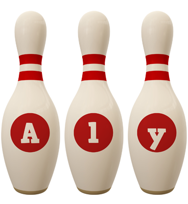 Aly bowling-pin logo