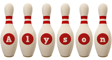 Alyson bowling-pin logo