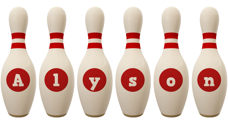 Alyson bowling-pin logo