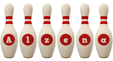 Alzena bowling-pin logo