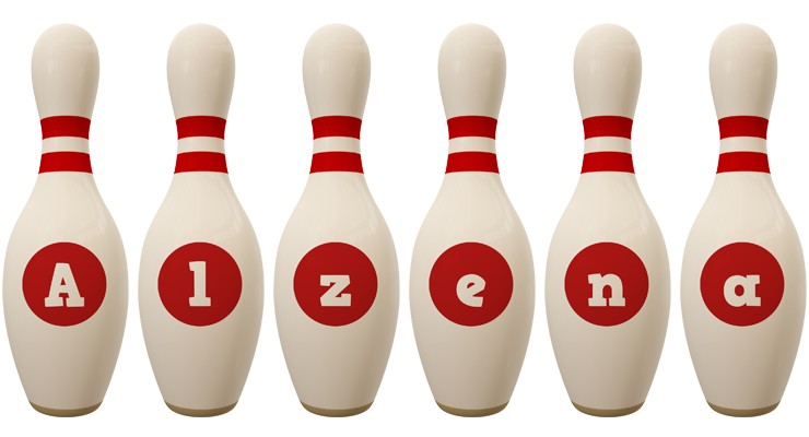 Alzena bowling-pin logo