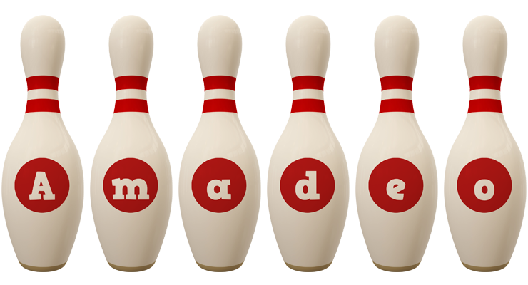 Amadeo bowling-pin logo