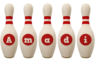 Amadi bowling-pin logo