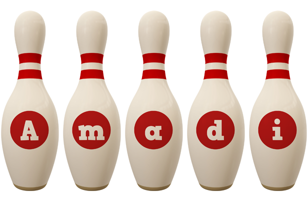 Amadi bowling-pin logo