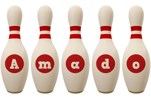 Amado bowling-pin logo