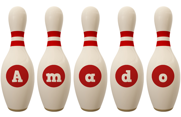 Amado bowling-pin logo