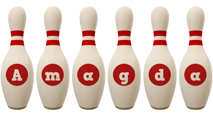 Amagda bowling-pin logo