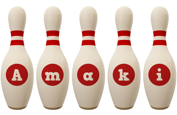 Amaki bowling-pin logo