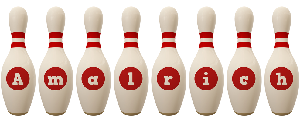 Amalrich bowling-pin logo