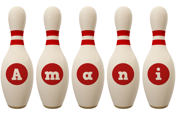 Amani bowling-pin logo