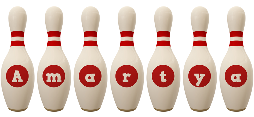 Amartya bowling-pin logo