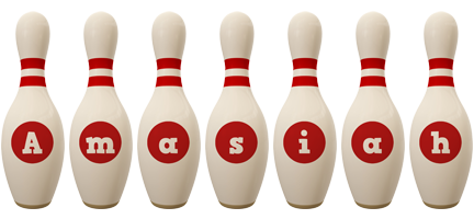 Amasiah bowling-pin logo