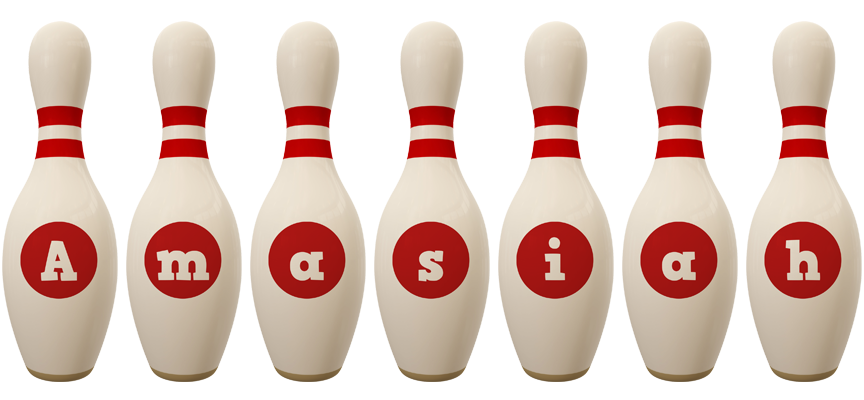 Amasiah bowling-pin logo