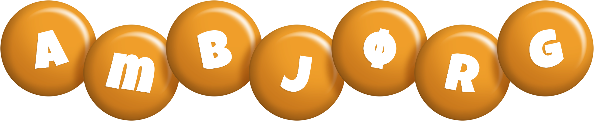 Ambjørg candy-orange logo