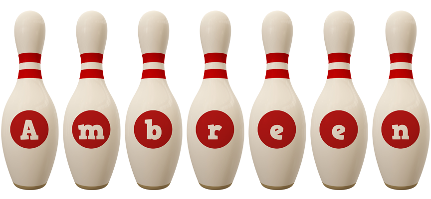 Ambreen bowling-pin logo