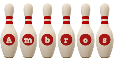 Ambros bowling-pin logo